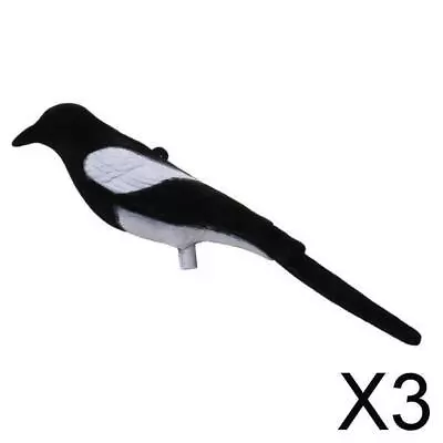 £11.41 • Buy 3xfull Flocked Calling Magpie Decoy /Hunting Decoying