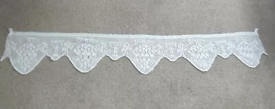 Vintage Crochet Lace Altar Frontal Grapes & Chalice Pattern Deep Scallop 2 Tabs • $50