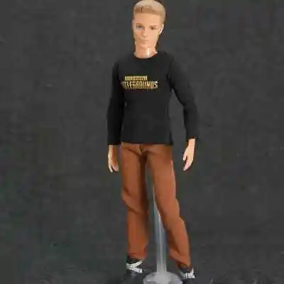 Black Alphabet Top Brown Pants For Ken Boy Doll Clothes Set 1/6 Doll Accessories • £4.12