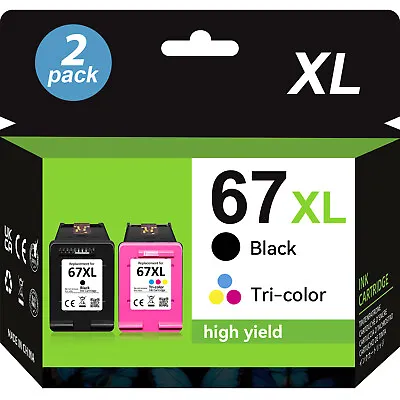 #67 67XL Ink Cartridges For HP Ink 67XXL Deskjet 2700e 2710 2710e 2720 2720e Lot • $16.20