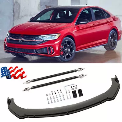 For VW Jetta SE Sedan 4-Door Front Bumper Lip Splitter Spoiler Kit + Strut Rods • $79.99