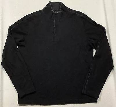 Hugo Boss Mock Neck Sweater 1/4 Snap Men's Large Black Regular Fit • $21.21