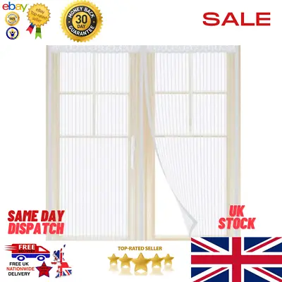 Magnetic Window Screen Net Mesh Fly Insect White Bug  Moth Door Netting Free P+P • £16.99