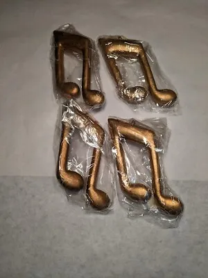 Marco Gold Plastic Music Note Ornament Lot Of 4 • $10