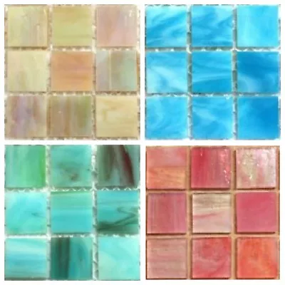 20mm Square Tiffany Stained Glass Mosaic Tiles - Variety Of Colours (25 Tiles) • £2.75