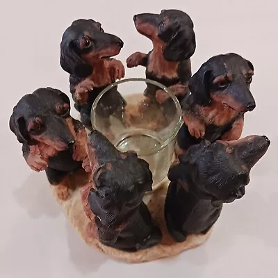 2002  Black & Tan Dachshunds  Circle Of Friends Votive Candle Holder • $15.99