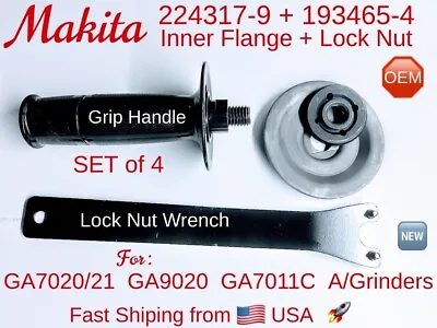 MAKITA OEM 193465-4 L/Nut + 224317-9 Flange + Wrench + G/Handle For GA7021 9067L • $49.95