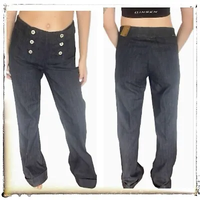 Vintage Z CAVARICCI Y2K 2000s Wide Leg Sailor Style Trouser Jeans NEW NWT Sz 26 • $45