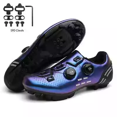 Unisex Road Cycling Sneakers Men's Mtb Bike Self-Locking Shoes With Spd Cleats • $43.46