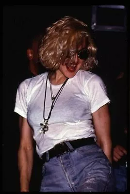 Madonna Candid White Top 1989 Photographer Stamped Original 35mm Transparency • $24.99