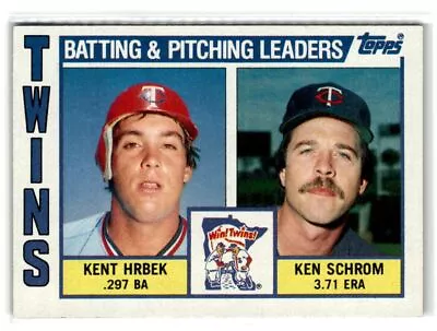 1984 Topps BASEBALL #11 Kent Hrbek / Ken Schrom Minnesota Twins • $1.26