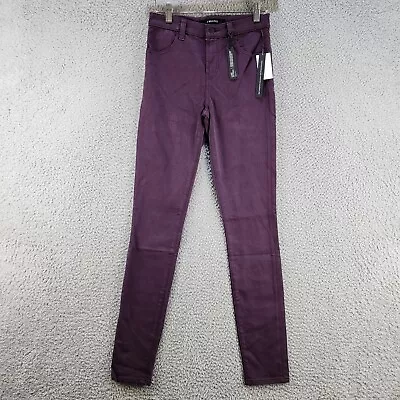 J Brand Maria Skinny Jeans Women's 25 Aubergine Denim Mid Rise 4 Pockets~ • $17.21