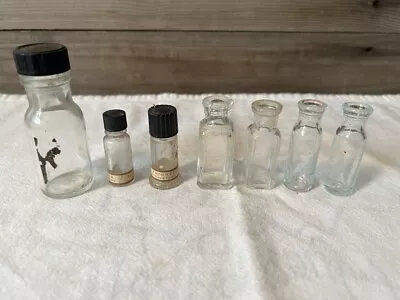 $15.50 • Buy Lot Of 7 Clear Medicinal Miniature Glass Bottles