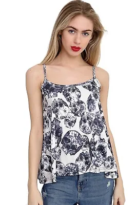£3.99 • Buy Ladies Women Camisole Vest Top Printed T-shirt Vest Sleeveless TOPS  Size 8-26