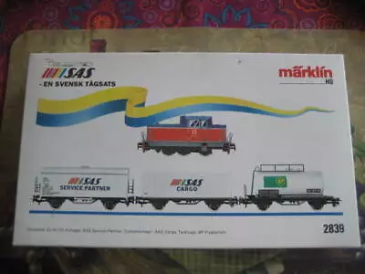 Marklin H0 2839 SJ (Swedish State Railways) Airport Freight Car Set - Ltd Edn • $246.99