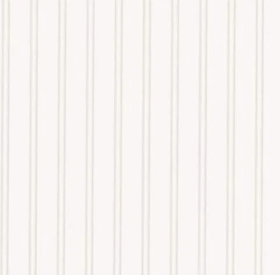 $34.95 • Buy 56 Sq. Ft. 1 Double Roll Beadboard White Textured Paintable Wallpaper Decor New