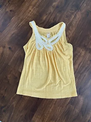 Anthropologie C. Keer Paisley Swoop Rope TankSize Medium Yellow • $19