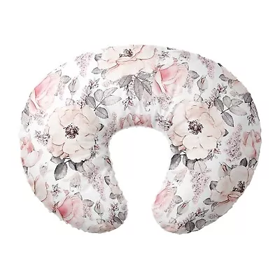 Nursing Pillow Cover Slipcover Minky - Nursery Decor For Baby - Peonies • $19.99