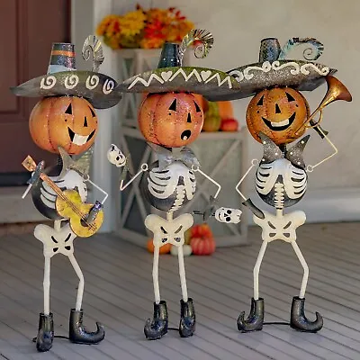 Set Of 3 Small Iron Skeleton Mariachi Figurines  Tres Marlonis  • $265.95