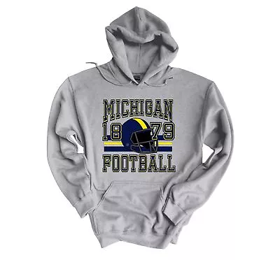 Mens Michigan Tshirt Michigan Football Helmet Team Color Hooded Sweatshirt • $32.99