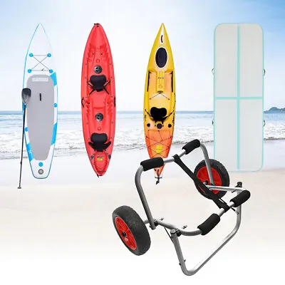 80KG Foldable Kayak Trolley Foldable Sit On Top Canoe Sup Cart Trailer K Z8Y9 • £33.84