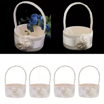 £41.26 • Buy Pack Of 4 Vintage Wedding Flower Basket Girl Satin Bud Flower Confetti Petals