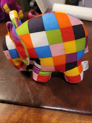 Vintage Elmer The Patchwork Elephant Soft Plush  David McKee 6  Tall 1993 • $20