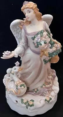 Angel & Goose Statue Figurine Musical  Hark! The Herald Angels Sing  10.5  Tall • $14.99