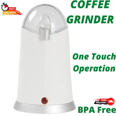 Electric Coffee Grinder White Grinding Mill Bean Nut Spice Herb Machine Kitchen  • $21.72