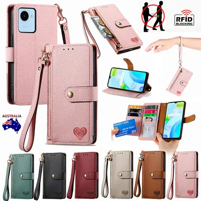 $18.29 • Buy RFID Zipper Wallet Case Flip Cover For OPPO A17 A54 A57 A78 A96 Reno8 Find X5