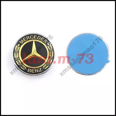 Front Hood Paste Emblem AMG Glod Black Flat Laurel Wreath Badge For Mercedes • $17.99