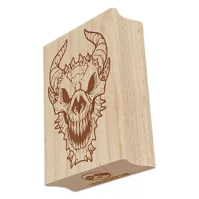 Dragon Skull Monster Bones Rectangle Rubber Stamp For Stamping Crafting • $8.99