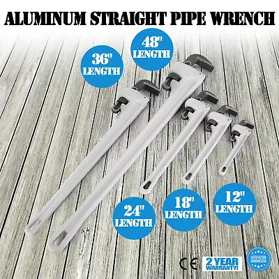 Aluminum Pipe Wrench 12 14 18 24 36 48 60  Straight Adjustable Jaws • $40.49