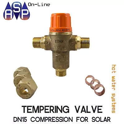 Tempering Valve For Solar System - Dn15 Compression With Olive - Part# Tv15s • $88