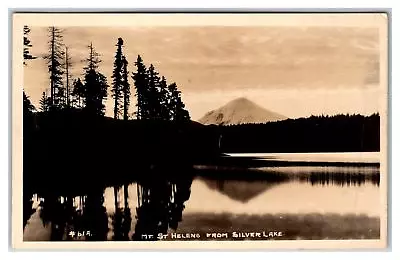 RPPC OF MT. ST. HELENS FROM SILVER LAKE WASHINGTON 1920s • $18.50