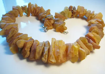 Raw Massive Genuine Unpolished Baltic Amber Necklace 105 G. !!! • $48