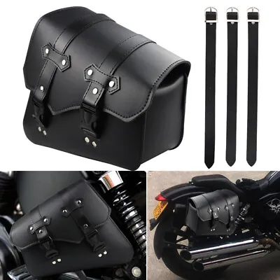 Pair Leather Motorcycle Side Saddle Bags Waterproof Tool Bag  Luggage Saddlebags • $36.68