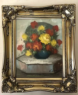 Framed Original Signed Oil Painting On Board  Floral Scean  • £30