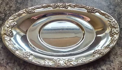 Vintage Falstaff Silver Plated Small 9  Oval Tray Bonbon Dish Grape Vine Design • £9.95