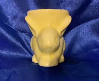 Novelty Eggcup In The Shape Of A Rabbit. Yellow. Vintage Retro • £4