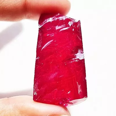 Clear 152 Ct Red Ruby Corundum Rough Lab Created Gemstone • $34.99