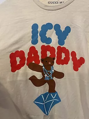 NEW Gucci Mane Ice Daddy Teddy Bear Logo Graphic Double Sided Shirt S/M Guwop • $19.99