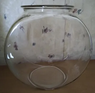 Vintage 2 Gallon Canteen Drum Style Glass Fish Bowl Aquarium Clear • $22.50