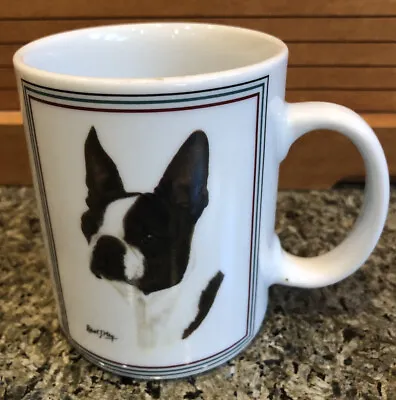 Vintage BOSTON TERRIER Ceramic Cup Mug - QPI - Robert J May Artwork - 12 Oz • $10.39