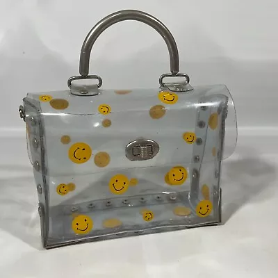 Vintage Smiley Face Mini Clear Bag Purse Trunk Lockbox Purse Handbag • $99.95