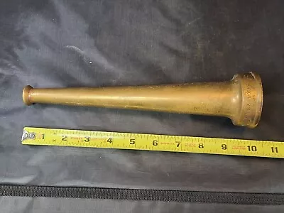 Vintage Powhatan B&I Works W. Virginia Brass 10  NS Fire Hose Nozzle Old  • $17.50