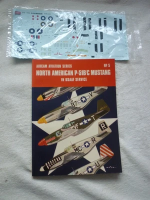 £2.99 • Buy Aircam Aviation  No.5 :P-51B/C Mustang In USAAF Service +Academy Decal Set 1/72
