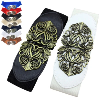 Fashion Ladies Wide Elasticated Waist Coat Belt Corset Buckle Belts Alloy Buckle • £4.99
