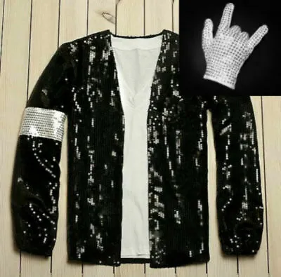 Michael Jackson Costume Dress MJ Billie Jean Jacket Coat Free Billie Jean Gloves • $27