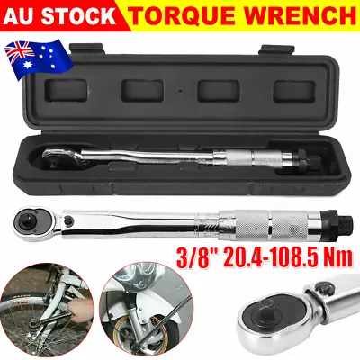 Torque Wrench 3/8  Drive Click 20-108Nm Ratchet Micrometer Tension Spanner Tool • $42.99